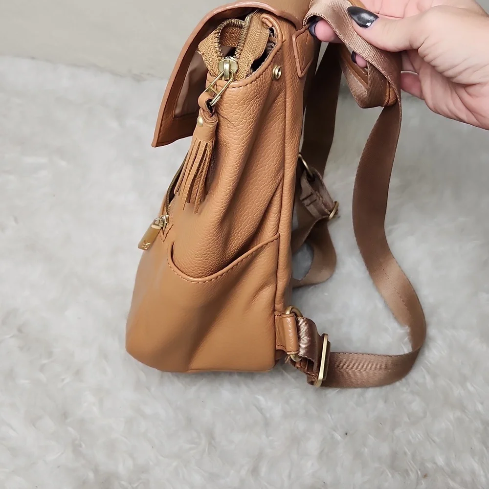 Freshly Picked Mini Classic Diaper Bag Backpack - Vegan Leather - Tan